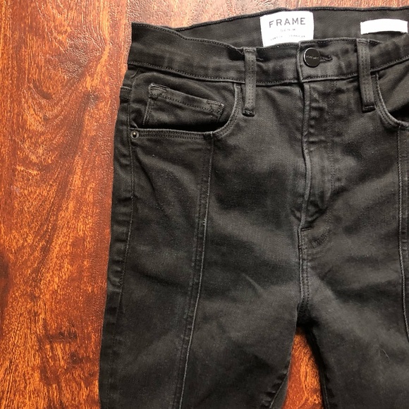 🧺FRAME Denim Herring Black Denim Ali High Rise Skinny Jeans, size 27 - Picture 3 of 9